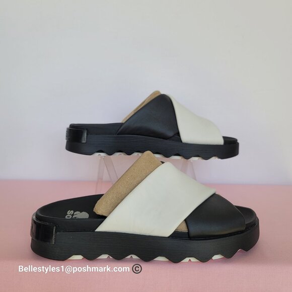SOREL Viibe Criss-Cross Platform Smooth Leather Women's Slide- Size 8.5 ⭐ - Picture 12 of 16